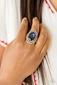 Making History - Blue  Stretch Ring Paparazzi Accessories
