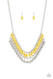 Beaded Bliss - Yellow Necklace Paparazzi Accesories