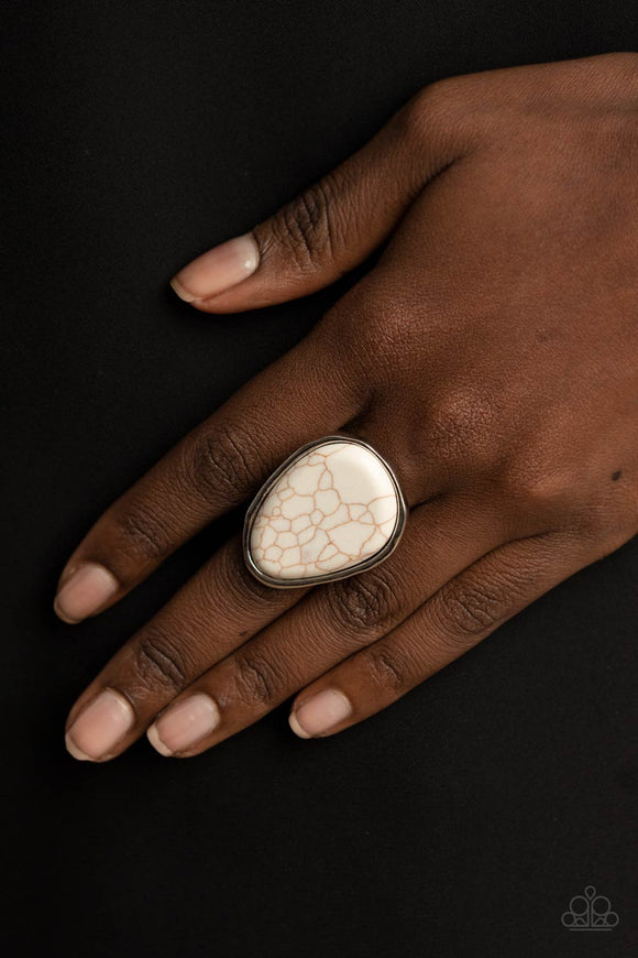 Marble Mecca - White Ring Paparazzi Accessories