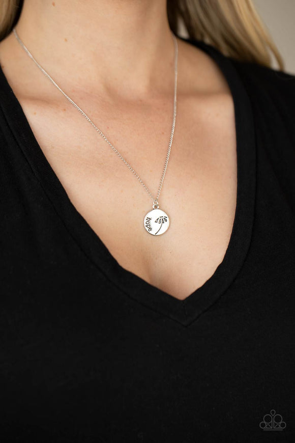 Hold On To Hope - Silver Necklace  Paparazzi Accessories