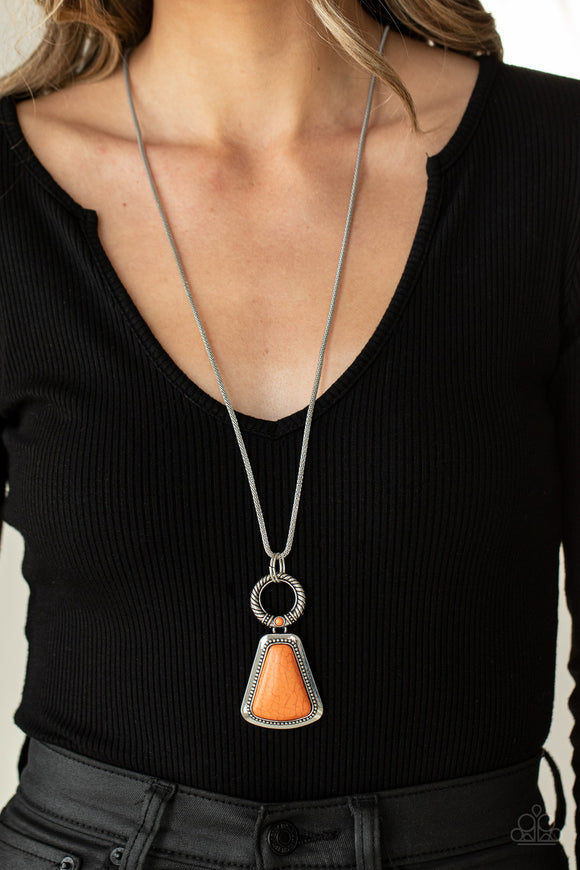 Stone Prairies - Orange Necklace Paparazzi Acessories