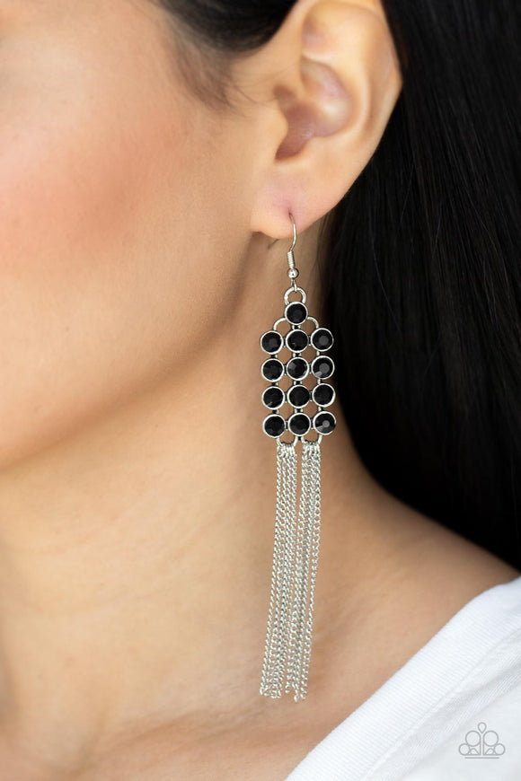 Tasteful Tassel - Black Earrings Paparazzi Accessories